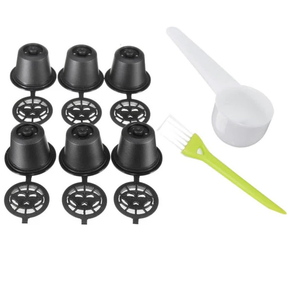 6 adet nespresso tekrar doldurulabilir kahve kapsülü ( yıkayıp tekrar kullanabilirsiniz) - 6
