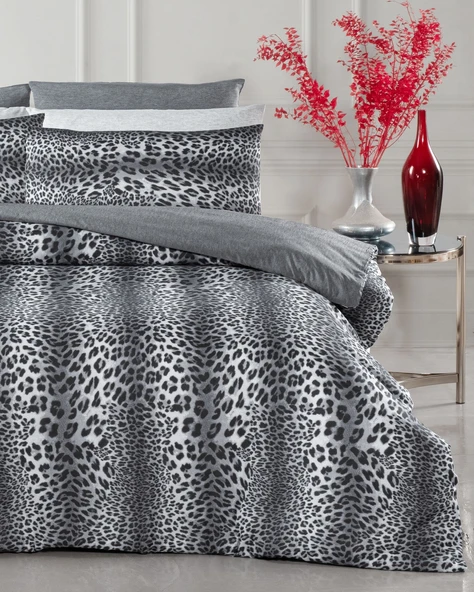 Lastikli Çarşaflı Tek Kişilik Nevresim Takımı Leopar - Resim 5