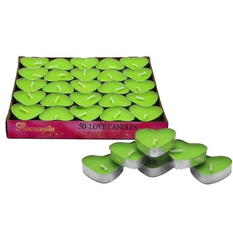 TEALİGHT KALP 50 Lİ MUM YEŞİL
