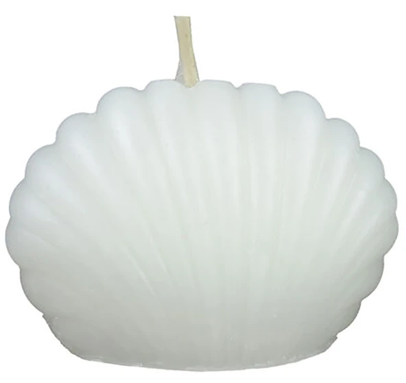 Beyaz İstiridye Şeklinde Kutulu Süslü Kişiye Özel İsimle Zarif Mum (25 ADET) - 3