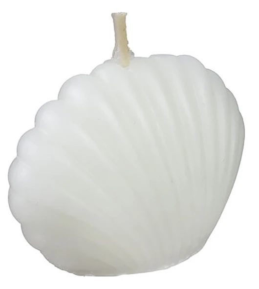 Beyaz İstiridye Şeklinde Kutulu Süslü Kişiye Özel İsimle Zarif Mum (25 ADET) - 2