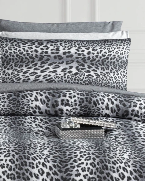 Lastikli Çarşaflı Tek Kişilik Nevresim Takımı Leopar - Resim 4