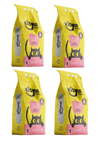 4lü Avantaj Paketi İnce Taneli Tozsuz, Topaklanan Bebek Pudralı Bentonit Kedi Kumu 4x5lt - 2