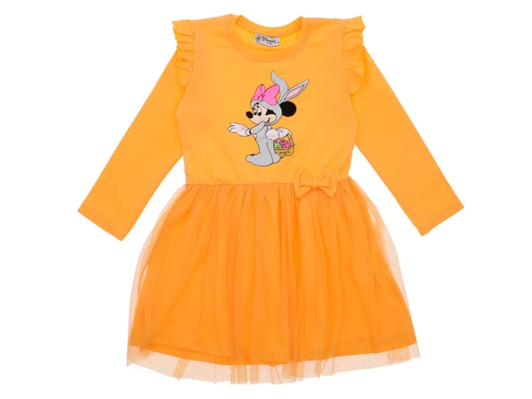 Kız Çocuk Elbise Taşlı Baskılı - Resim 9