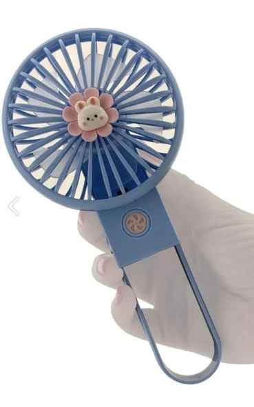 Şarjlı Taşınabilir Mini USB Fan Led Işıklı Masa Üstü 3 Kademeli Mini Vantilatör Soğutucu - 2