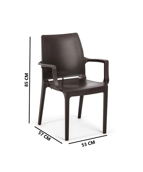 Omnipazar SY-2502 Plastik Eve Bahçe Koltuk Sandalye 4'lü Set - 4