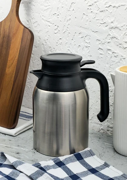 Çelik Termos - Çelik Çay Termosu - 1.5 Litre, 12 Saat