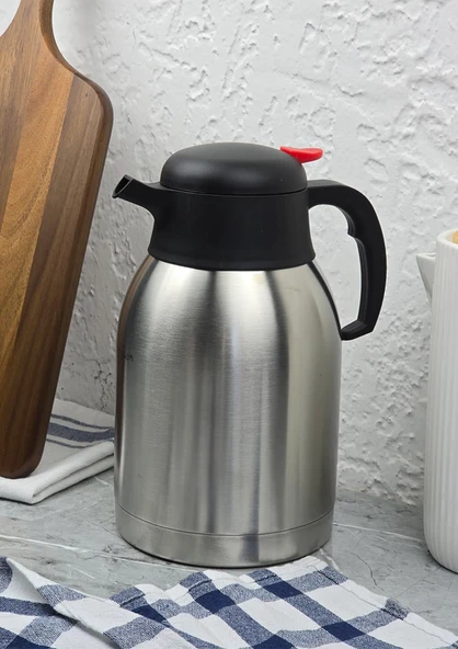12 Saat Dayanıklı Termos - Çift Katlı Çelik Çay Termosu - 2 Litre
