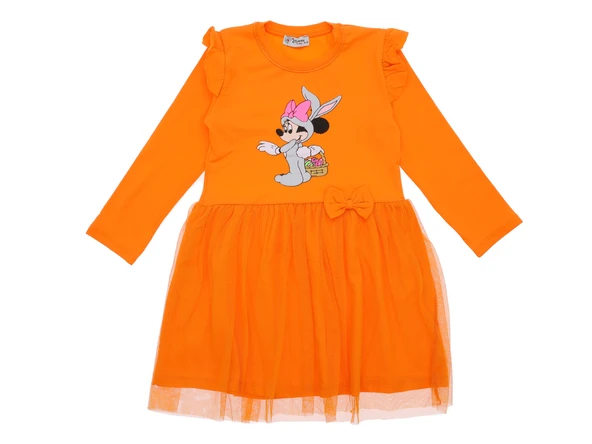 Kız Çocuk Elbise Taşlı Baskılı - Resim 10