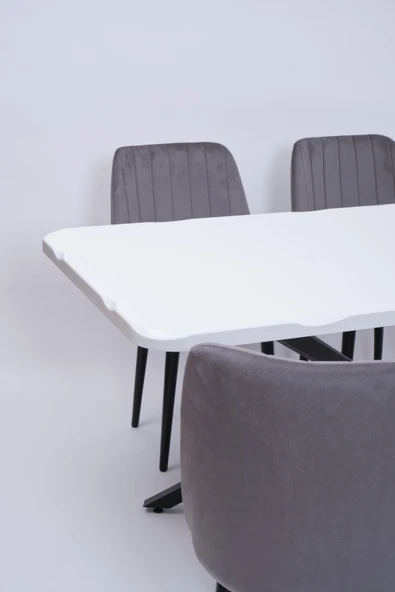 Kütük Milano MDF Mutfak Masa Sandalye Takımı 90x160 - 14