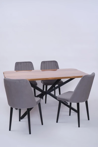 Kütük Milano MDF Mutfak Masa Sandalye Takımı 90x160 - 8