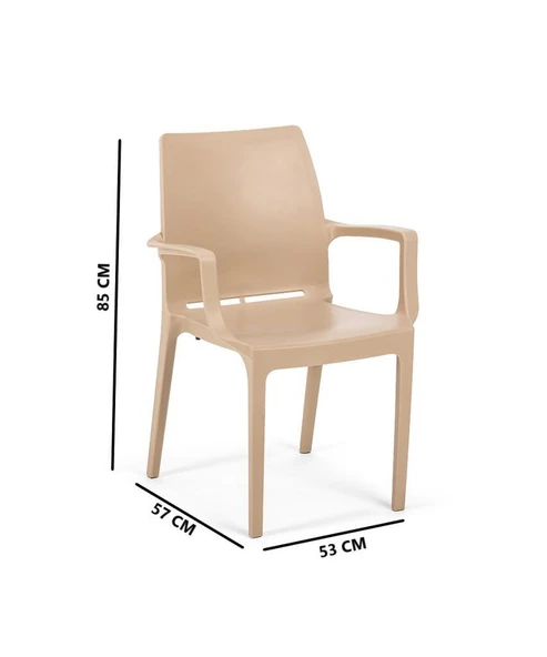 Omnipazar SY-2502 Plastik Eve Bahçe Koltuk Sandalye 4'lü Set - 2