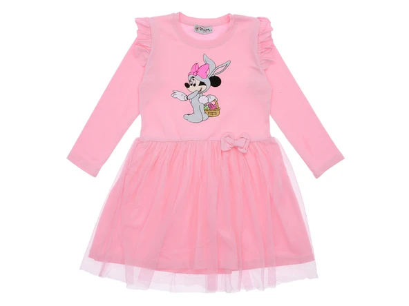 Kız Çocuk Elbise Taşlı Baskılı - Resim 2