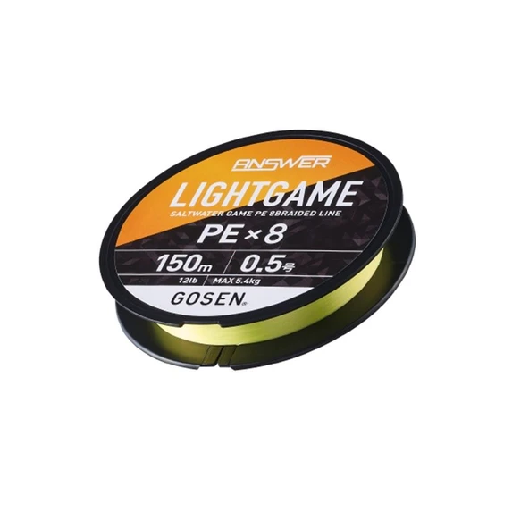 Gosen Answer Light Game PEx8 Örgü LRF İpi  Coctail Yellow 150 MT PE 0.3 - 4