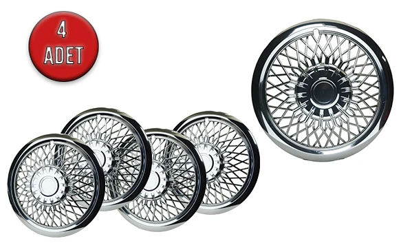 Jant Kapağı Kırılmaz Telli 13" ABS Krom Paslanmaz 4'lü (TAKIM OLARAK) - 2