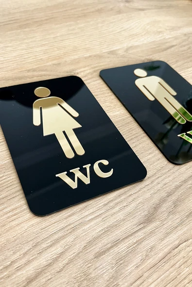 Dekoratif Wc Yönlendirme Tabelası - Kadın & Erkek 2'li - 4
