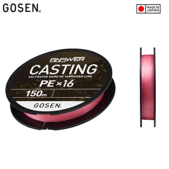 Gosen X16 Casting Answer PE 16 Örgü Spin İpi PİNK 150 MT 0,205 MM - 3