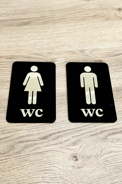 Dekoratif Wc Yönlendirme Tabelası - Kadın & Erkek 2'li - 3