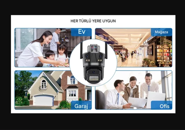 12 MP 6K 8X Zoom 3 Lensli Çakarlı Su GeçirmezHarek Sensörlü Ip Güvenlik Kamerası CMR56 - 4