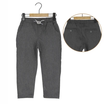 Erkek Çocuk Okul Pantolonu Gabardin Beli Lastikli İpli