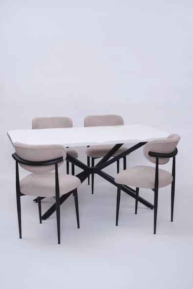Kütük Polo MDF Mutfak Masa Sandalye Takımı 90x160 - 7