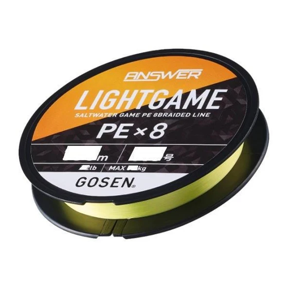 Gosen Answer Light Game PEx8 Örgü LRF İpi  Coctail Yellow 150 MT PE 0.3 - 5