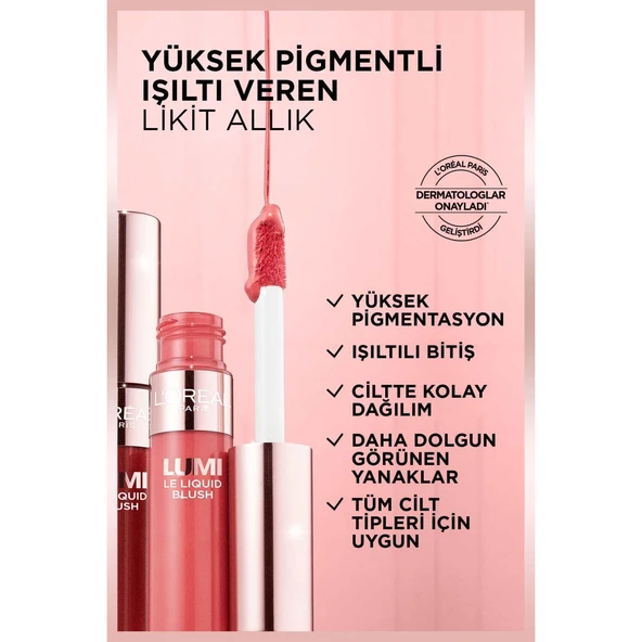 L’Oréal Paris Lumi Blush Likit Allık - 640 Glowy Rouge Paris - 4