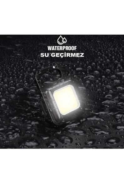 Mini Led Metal Anahtarlık El Feneri Flash Mıknatıslı Su Geçirmez Şişe Açaçaklı Şarjlı - 3