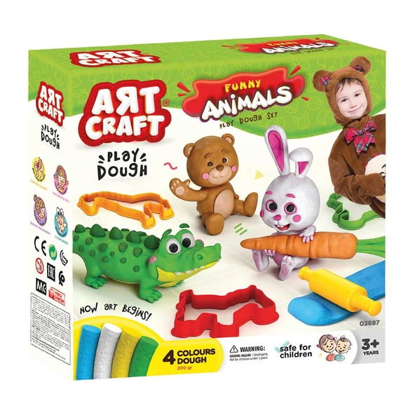 Art Craft Eğlenceli Hayvanlar Oyun Hamuru Seti 200 Gr. - 2
