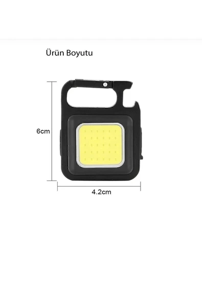 Mini Led Metal Anahtarlık El Feneri Flash Mıknatıslı Su Geçirmez Şişe Açaçaklı Şarjlı - 8