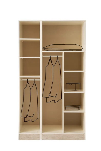 MDF 3 KAPILI DOLAP - Resim 2