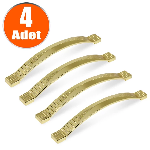 Foça Çekmece Dolap Dolabı Kapak Kulpu Kulpları Kulbu 160 Mm Gold Metal Kulp (4 ADET) Mobilya Mutfak