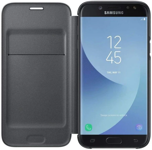 Samsung Galaxy J5 2017 (J530) Wallet Cüzdan Kılıf, Siyah EF-WJ530CBEGME