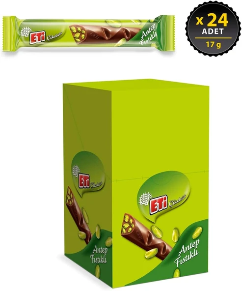 Eti Çikolata Antep Fıstıklı Sütlü Çikolata 17 g x 24 Adet - 2