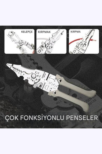 Elektrikçi Pense Çok Fonksiyonlu Paslanmaz Çelik 28 in 1 Otomotiv - Resim 5