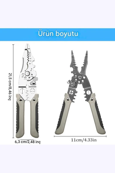 Elektrikçi Pense Çok Fonksiyonlu Paslanmaz Çelik 28 in 1 Otomotiv - Resim 6