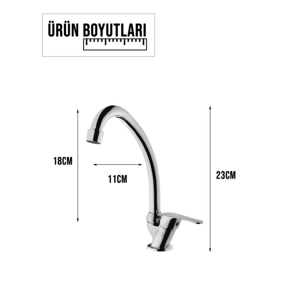 Aç-kapa Tek Su Girişli Lavabo Mutfak Bataryası Tekli Mix - 2