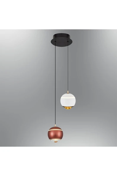 Luna Lighting 2806-2A-0104 Roge 2'li Mıx Sarkıt Beyaz-Kahve mix