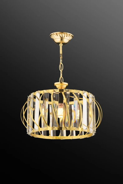 Luna Lighting Luxury Gold 27 Cm Kristal Taşlı Avize - 4