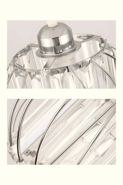 Luna Lighting Quattro Model Krom Renk Kristal Taşlı Metal Salon Koridor Çocuk Mutfak Odası Sarkıt Avize - 2