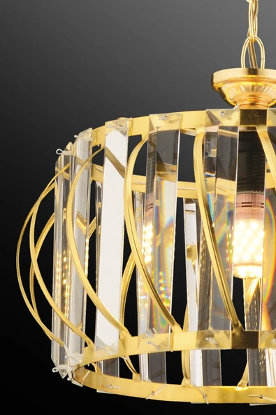 Luna Lighting Luxury Gold 27 Cm Kristal Taşlı Avize - 3