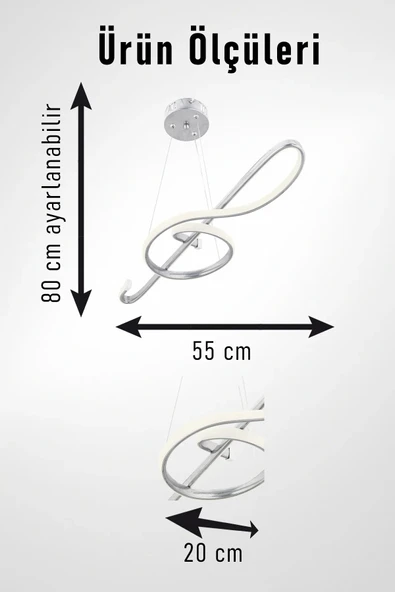 Luna Lighting Melodi Model Krom Kaplama Metal Hol Salon Mutfak Oturma Yatak Odası Modern Led Avize - 2