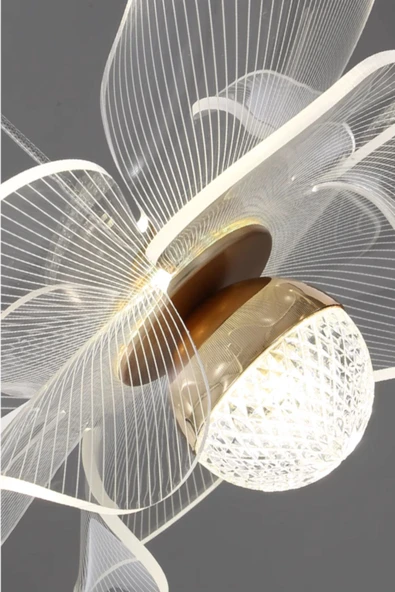Luna Lighting Kleopatra Model 3 lü Gold Kaplama Metal Salon Mutfak Oturma Yatak Odası Modern Led Sarkıt Avize - 2