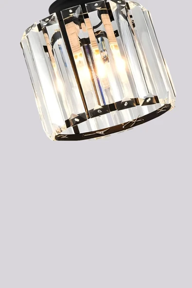 Luna Lighting Dellova Model Modern Luxury Sarkıt Avize Oda Hol Koridor Antre Siyah Kristal Taşlı Avize - 2
