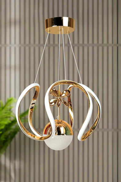 Luna Lighting Clasy Model Gold Kaplama Metal Salon Mutfak Oturma Yatak Odası Modern Led Beyaz Işık Avize