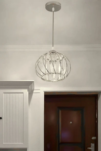 Luna Lighting Quattro Model Krom Renk Kristal Taşlı Metal Salon Koridor Çocuk Mutfak Odası Sarkıt Avize - 4