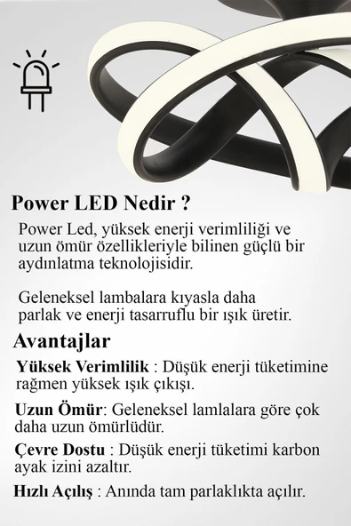 Luna Lighting Vino Riserva Model Siyah Renk Metal Salon Mutfak Oturma Yatak Odası Modern Led Plafonyer Avize - 5
