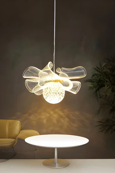 Luna Lighting Kleopatra Model Gold Kaplama 3renk Metal Salon Mutfak Oturma Yatak Odası Modern Led Sarkıt Avize - 7