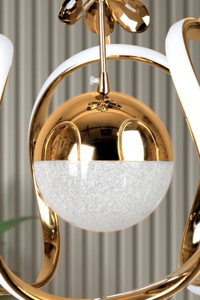 Luna Lighting Clasy Model Gold Kaplama 3 Renk Metal Salon Mutfak Oturma Yatak Odası Modern Led Sarkıt Avize - 2