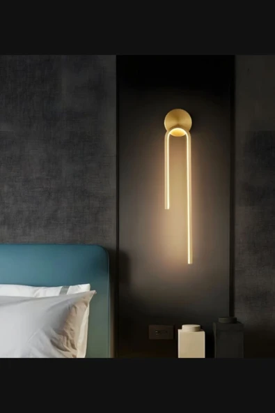 Luna Lighting Titan Model Eskitme Gold Renk Şık Dekoratif Oturma Odası Yatak Odası Takımı Pilli Ledli Aplik - 3